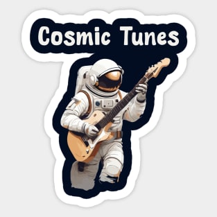 Astronaut playing guitar in space Sticker